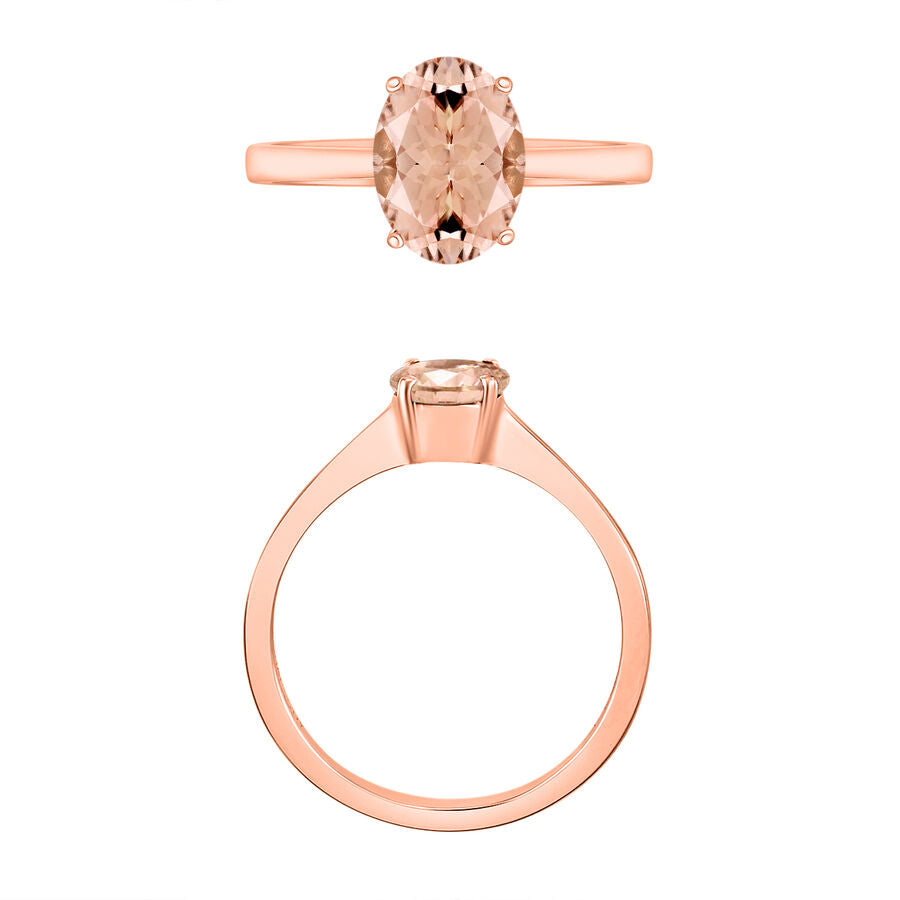 14K Rose Gold   Pink Morganite  Solitaire Ring 1.40 ct,  Gold Wt. 3 Gms  1.400  Ct. 8003376 3
