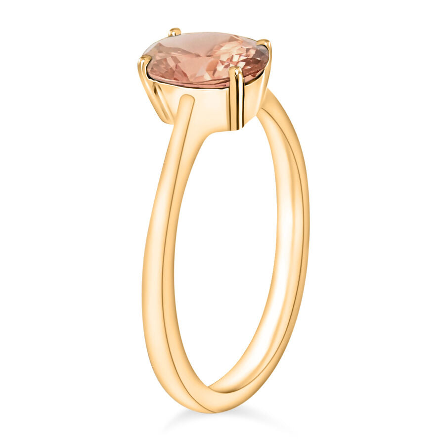 18K Yellow Gold   Pink Morganite  Solitaire Ring 1.40 ct,  Gold Wt. 3 Gms  1.400  Ct. 8003410 2