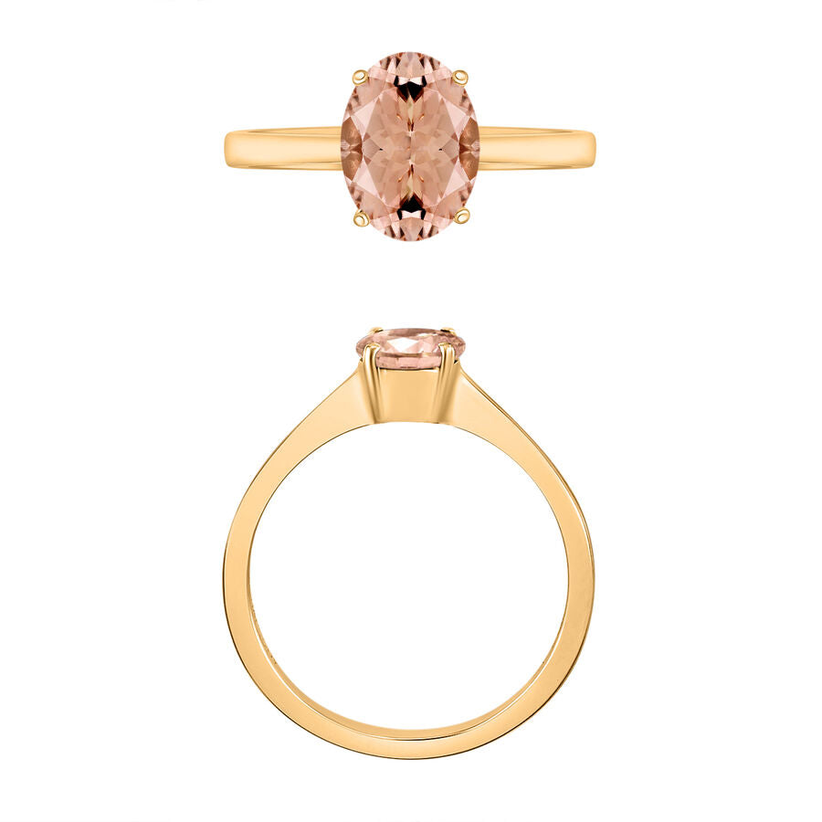18K Yellow Gold   Pink Morganite  Solitaire Ring 1.40 ct,  Gold Wt. 3 Gms  1.400  Ct. 8003410 3