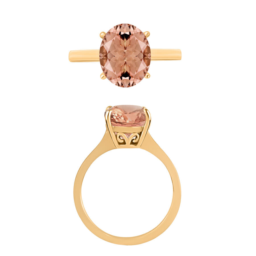 18K Yellow Gold   Pink Morganite  Solitaire Ring 5.05 ct,  Gold Wt. 5 Gms  5.050  Ct. 8003529 3