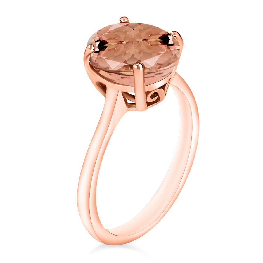 18K Rose Gold   Pink Morganite  Solitaire Ring 5.05 ct,  Gold Wt. 5 Gms  5.050  Ct. 8003546 2
