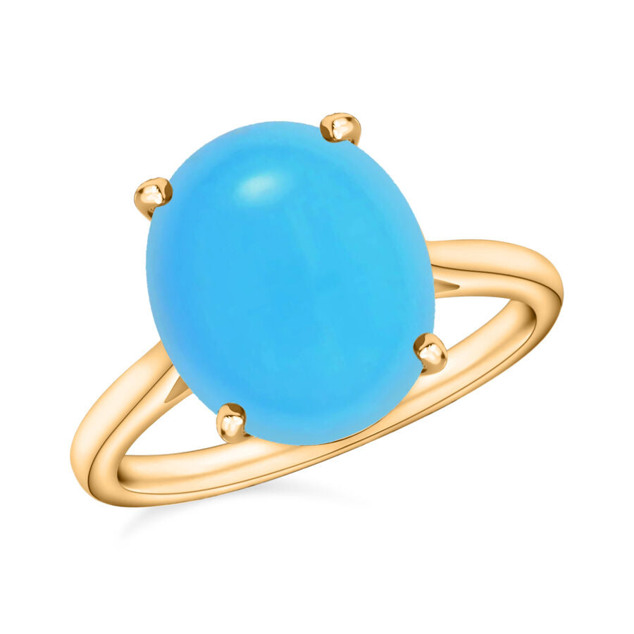 18K Yellow Gold  AAA   Sleeping Beauty Turquoise  Solitaire Ring 2.60 ct,  Gold Wt. 5 Gms  2.600  Ct. 8003682 0