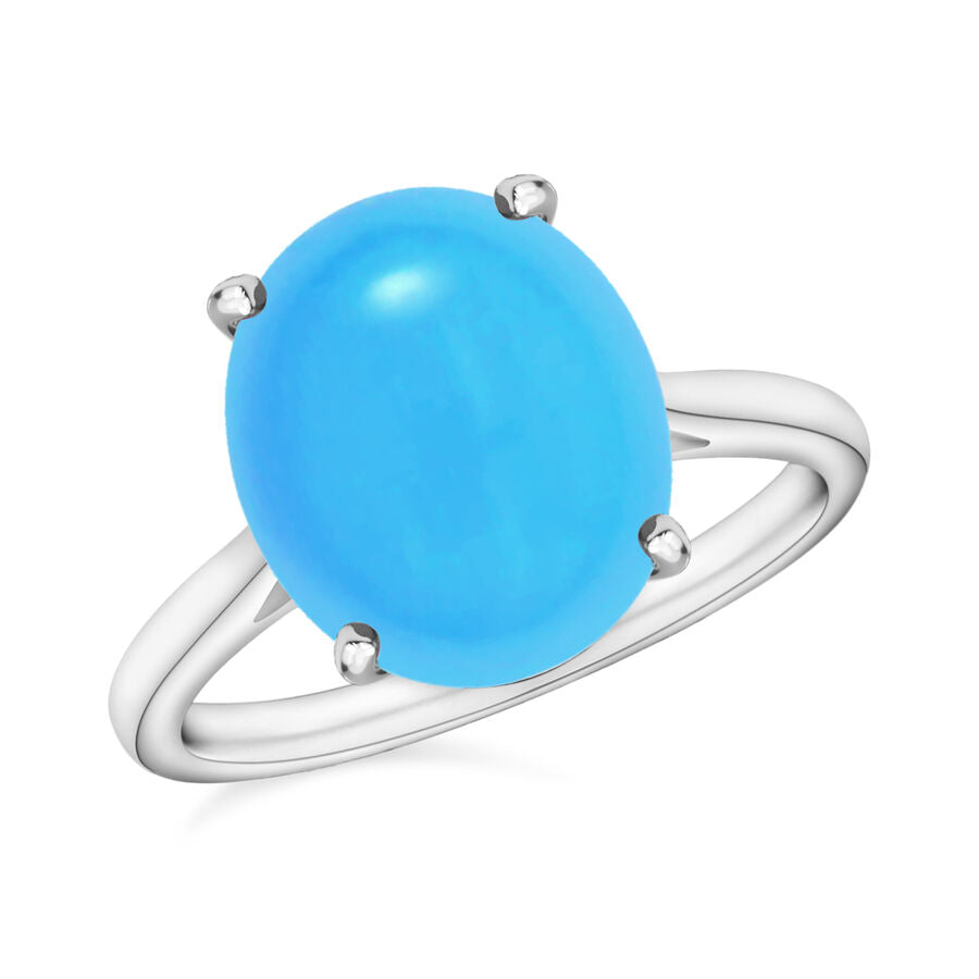 950 Platinum  AAAA  Sleeping Beauty Turquoise  Solitaire Ring 2.60 ct,  Platinum Wt. 5.5 Gms  2.600  Ct. 8003716 0