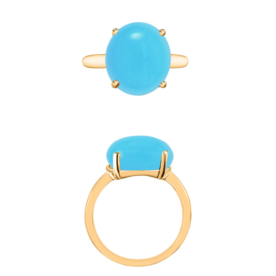 AA  Sleeping Beauty Turquoise  Solitaire Ring in Vermeil YG Sterling Silver 4.50 ct,  Silver Wt. 5.5 Gms  4.520  Ct. 8003750 3