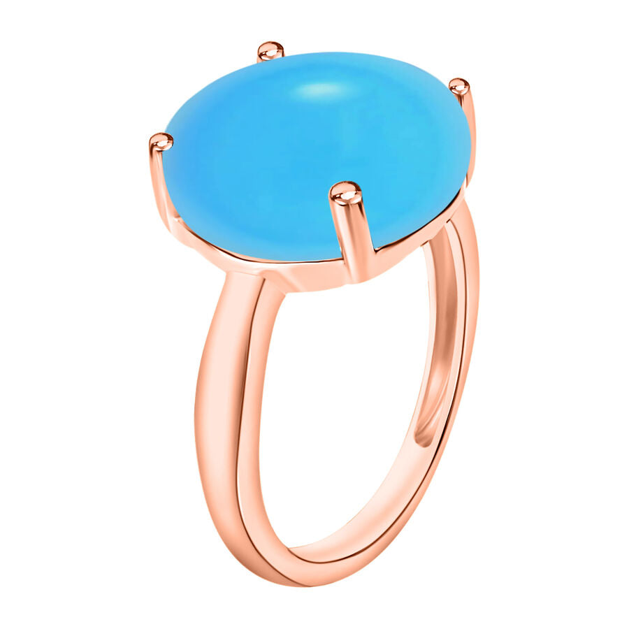 18K Rose Gold   Sleeping Beauty Turquoise  Solitaire Ring 4.50 ct,  Gold Wt. 5.5 Gms  4.500  Ct. 8003869 2