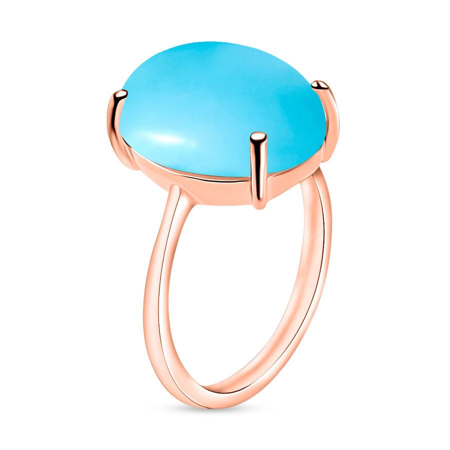 Sleeping Beauty Turquoise  Solitaire Ring in Vermeil RG Sterling Silver 7.00 ct  6.000  Ct. 8003937 2