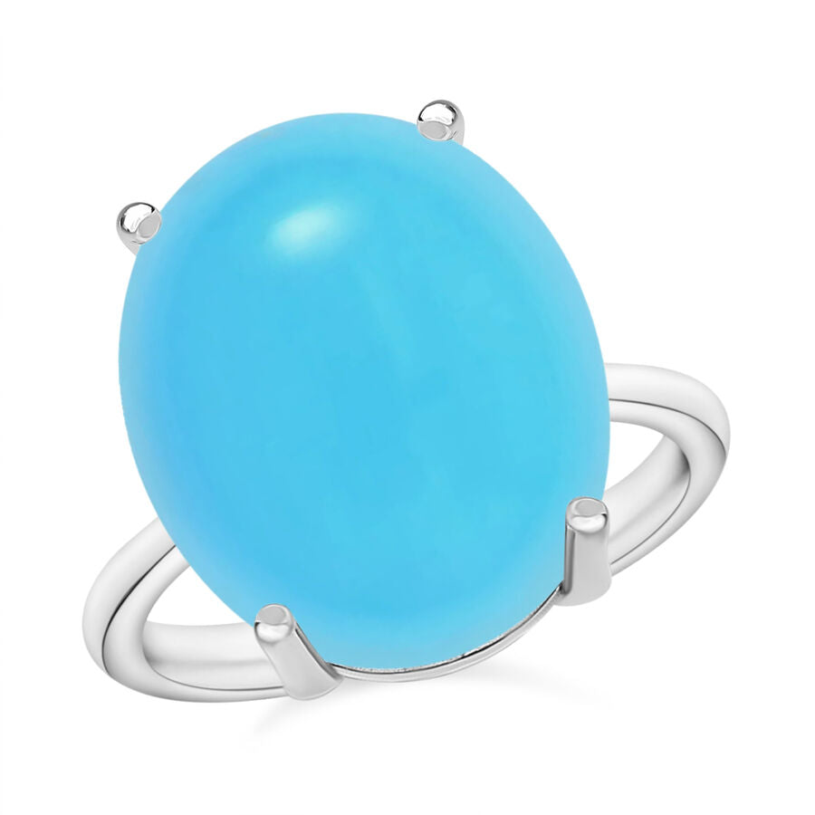 14K W Gold   Sleeping Beauty Turquoise  Solitaire Ring 7.00 ct,  Gold Wt. 4 Gms  7.000  Ct. 8003954 0