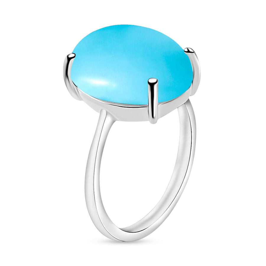 14K W Gold   Sleeping Beauty Turquoise  Solitaire Ring 7.00 ct,  Gold Wt. 4 Gms  7.000  Ct. 8003954 2