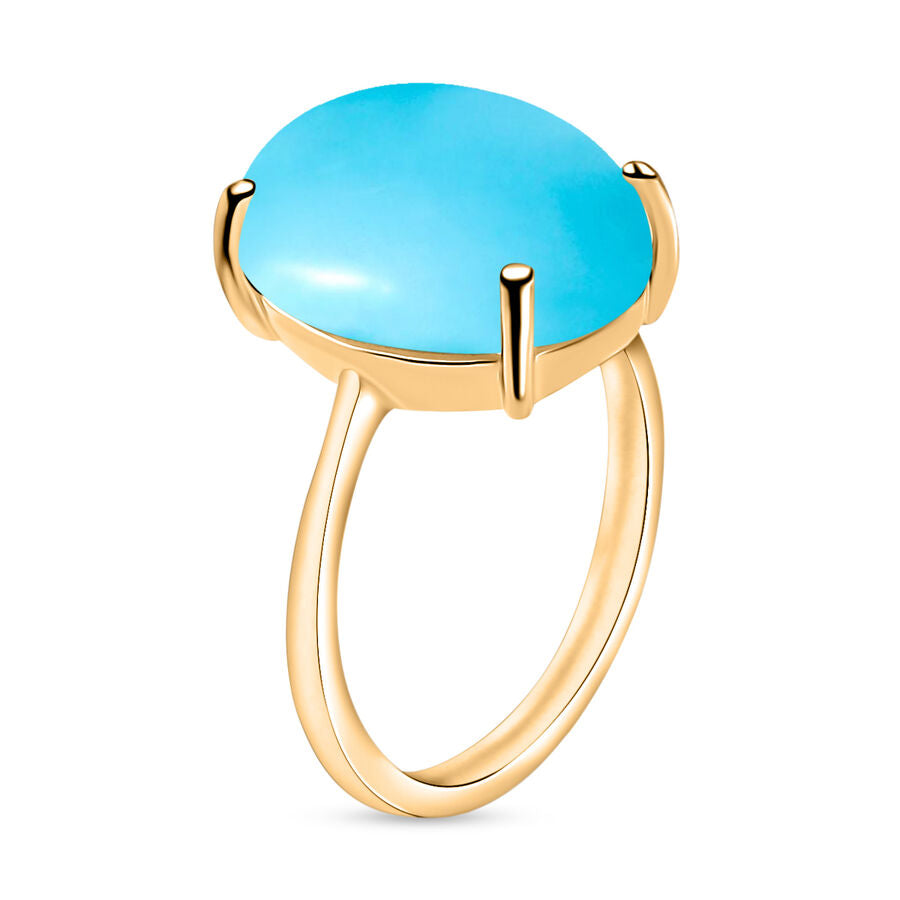 14K Yellow Gold   Sleeping Beauty Turquoise  Solitaire Ring 7.00 ct,  Gold Wt. 4 Gms  7.000  Ct. 8003971 2