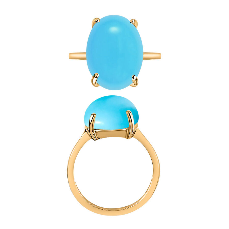 14K Yellow Gold   Sleeping Beauty Turquoise  Solitaire Ring 7.00 ct,  Gold Wt. 4 Gms  7.000  Ct. 8003971 3