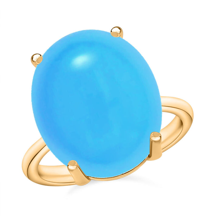 18K Yellow Gold   Sleeping Beauty Turquoise  Solitaire Ring 7.00 ct,  Gold Wt. 4 Gms  7.000  Ct. 8004022 1