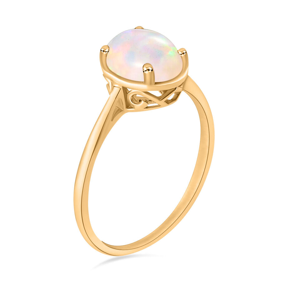 AA  Ethiopian Opal  Solitaire Ring in Vermeil YG Sterling Silver 1.80 ct  1.800  Ct. 8004090 2