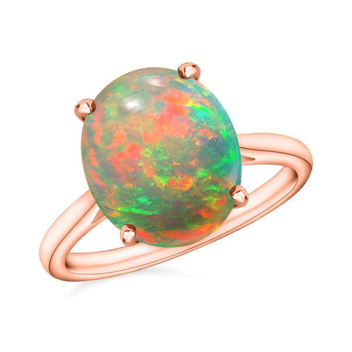 18K Rose Gold   Ethiopian Opal  Solitaire Ring 1.80 ct,  Gold Wt. 4 Gms  1.800  Ct. 8004209 1