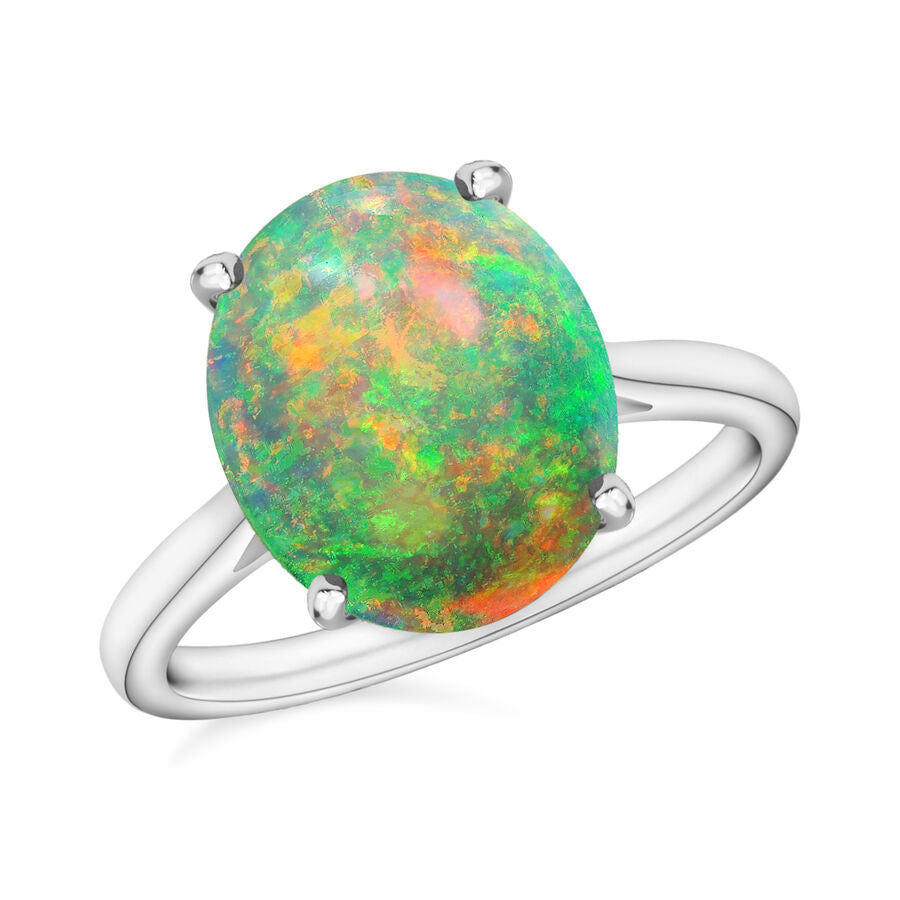 950 Platinum  AAAA  Ethiopian Opal  Solitaire Ring 1.80 ct,  Platinum Wt. 5.5 Gms  1.800  Ct. 8004226 0