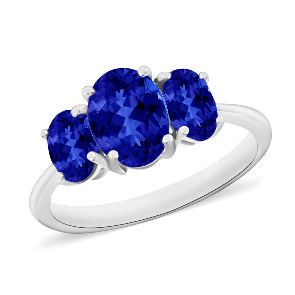 950 Platinum   Tanzanite  3 Stone Ring 2.31 ct,  Platinum Wt. 5.5 Gms  2.310  Ct._8006772