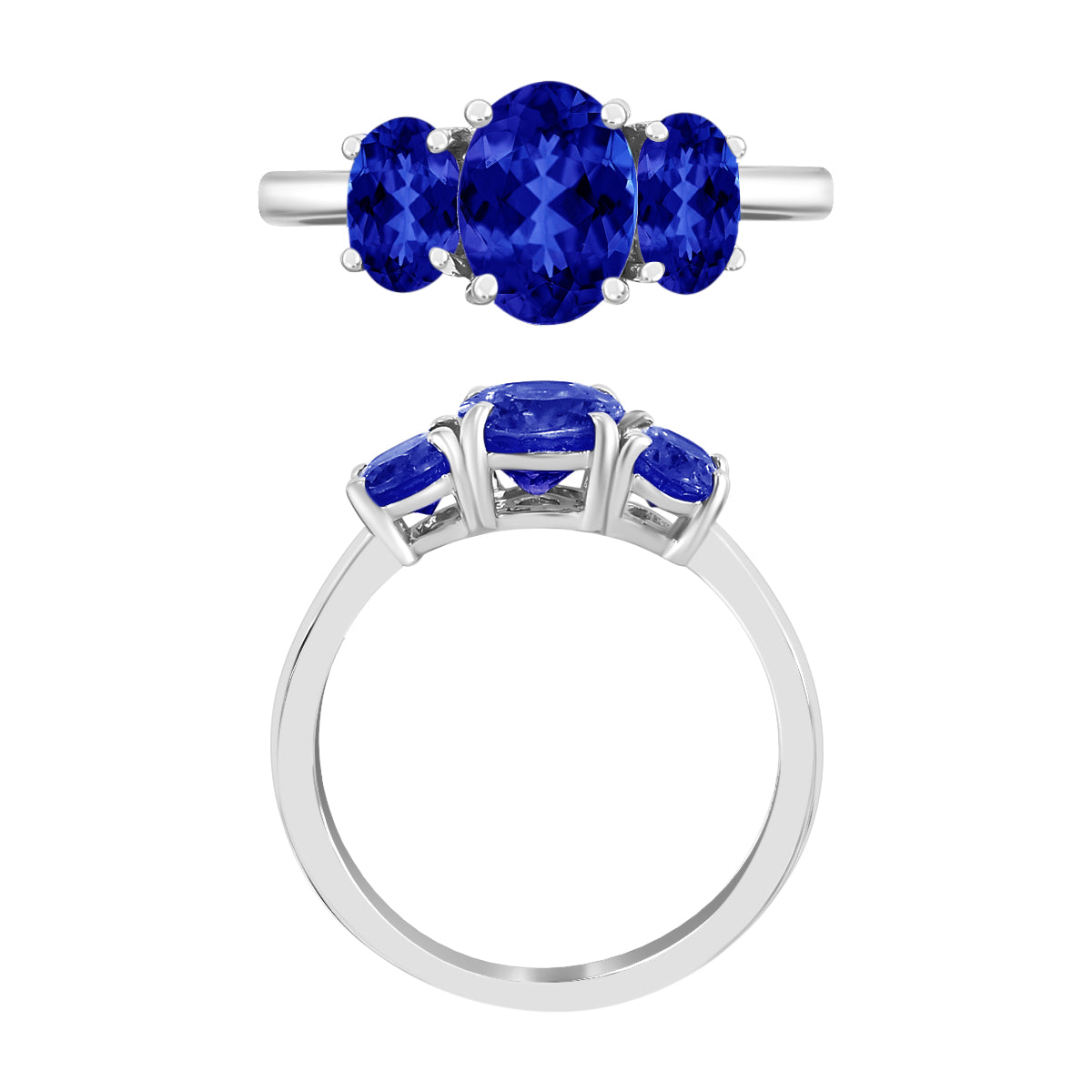 950 Platinum Tanzanite 3 Stone Ring in Platinum Wt. 5.5 grams, 2.310 Ct 8006772 3