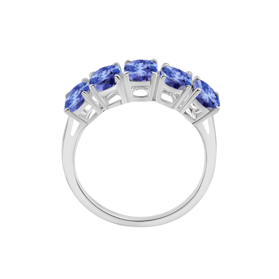 Tanzanite 5 Stone Ring in Platinum Overlay Sterling Silver 2.23 Ct 8007969 3