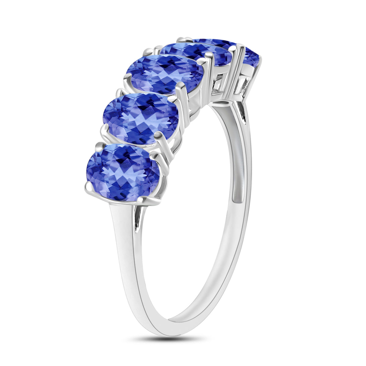 14K W Gold   Tanzanite  5 Stone Ring 2.25 ct,  Gold Wt. 4 Gms  2.250  Ct. 8008020 2