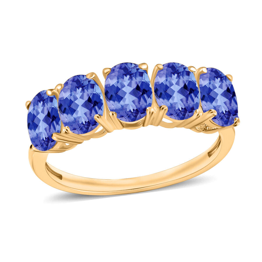 14K Yellow Gold   Tanzanite  5 Stone Ring 2.25 ct,  Gold Wt. 4 Gms  2.250  Ct. 8008037 0