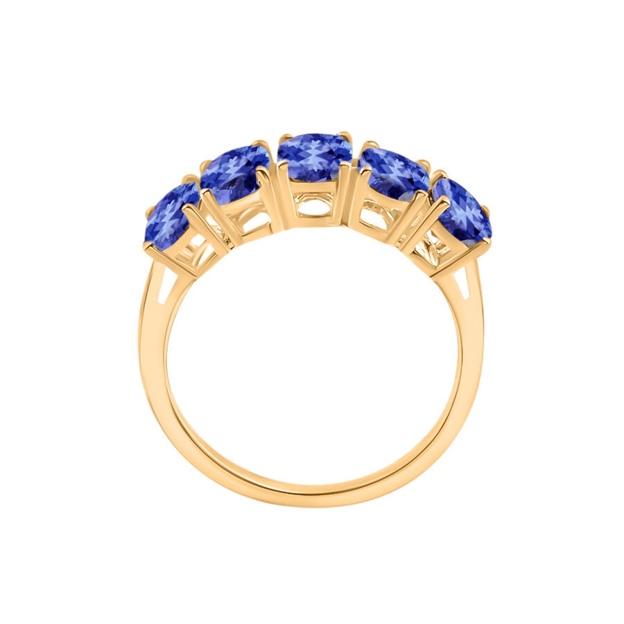 14K Yellow Gold   Tanzanite  5 Stone Ring 2.25 ct,  Gold Wt. 4 Gms  2.250  Ct. 8008037 3
