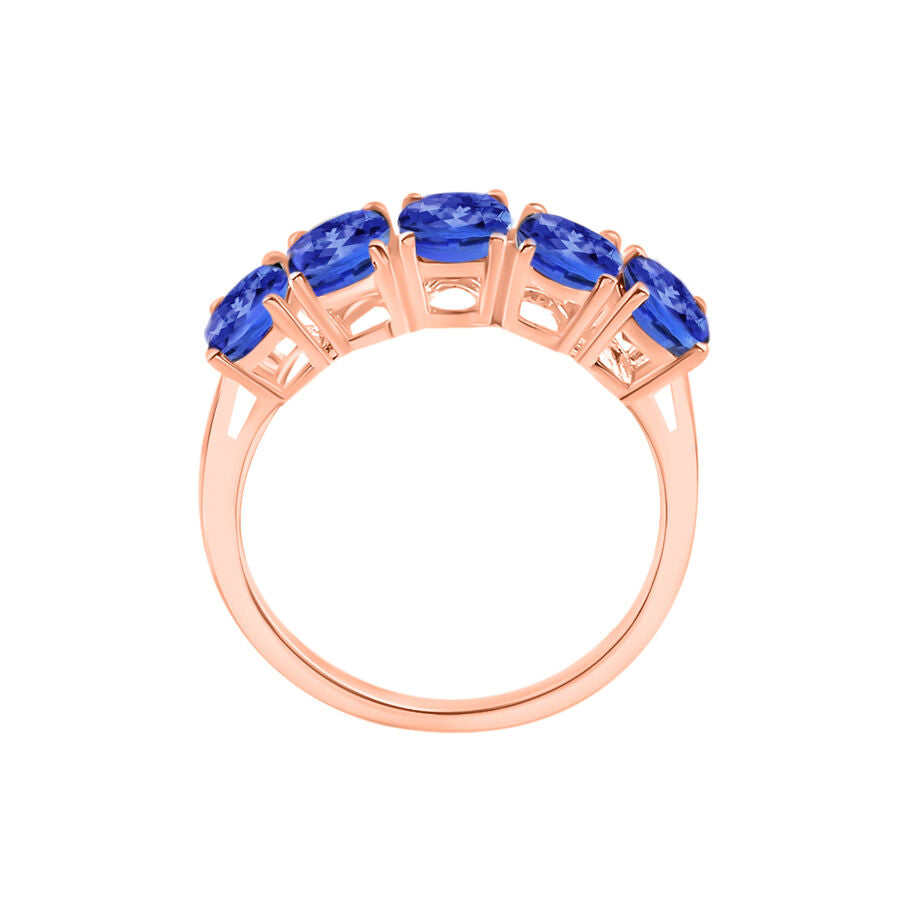 18K Rose Gold   Tanzanite  5 Stone Ring 4.00 ct,  Gold Wt. 5.5 Gms  4.000  Ct. 8008105 3