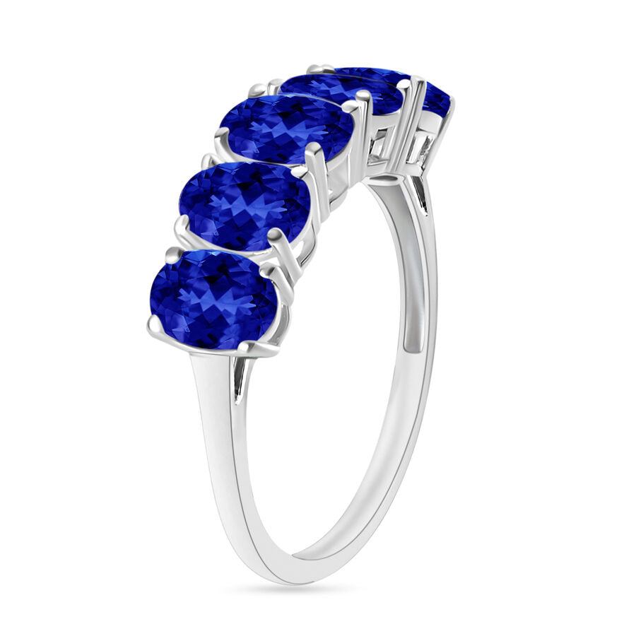 950 Platinum   Tanzanite  5 Stone Ring 4.05 ct,  Platinum Wt. 5.5 Gms  4.050  Ct. 8008122 2