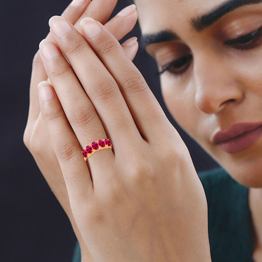 Rubellite  5 Stone Ring in Vermeil YG Sterling Silver 3.00 ct  3.000  Ct. 8008309 1