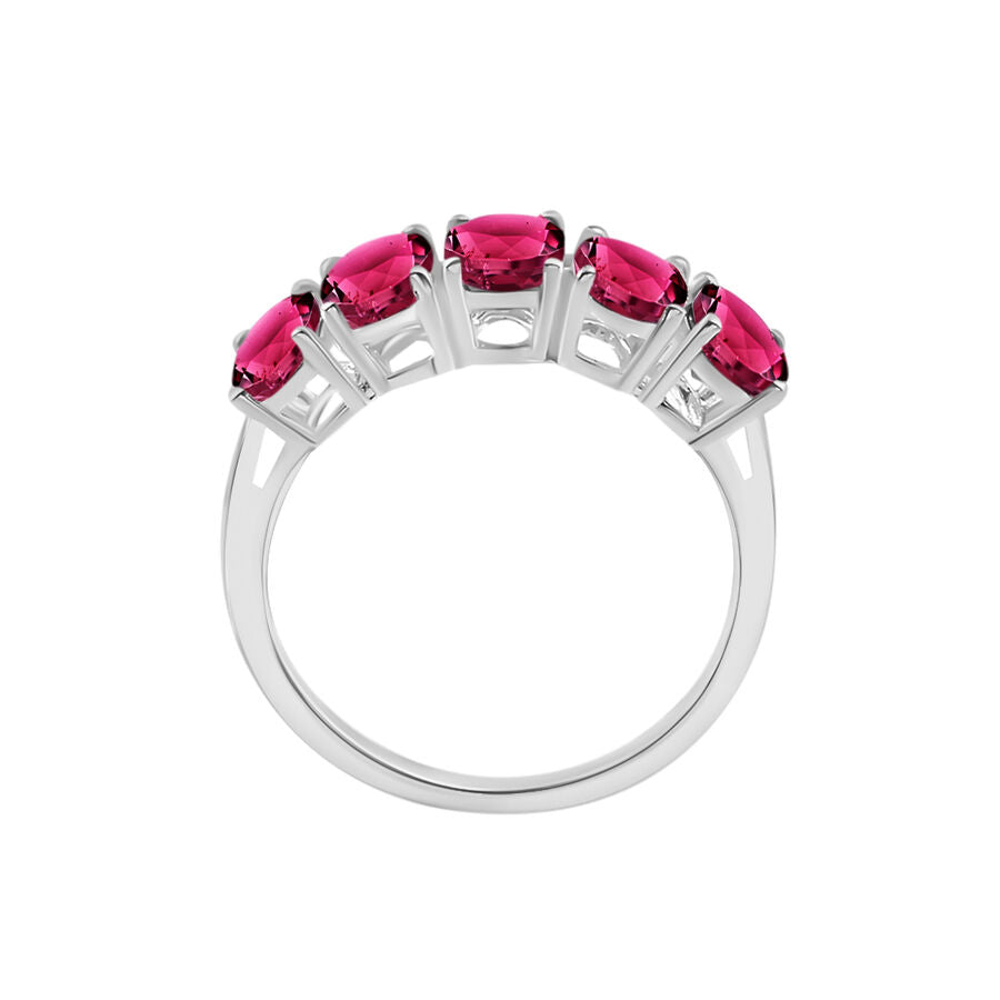 18K W Gold   Rubellite  5 Stone Ring 5.00 ct,  Gold Wt. 5.5 Gms  5.000  Ct. 8008394 3