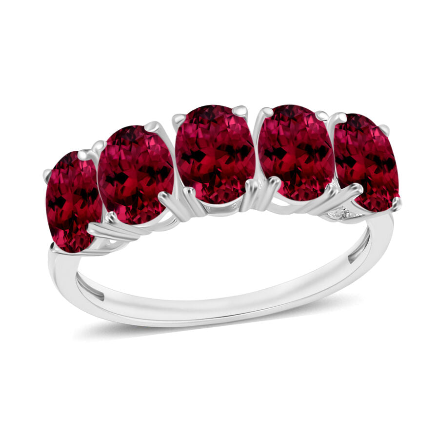 950 Platinum   Rubellite  5 Stone Ring 5.00 ct,  Platinum Wt. 5.5 Gms  5.000  Ct. 8008445 0