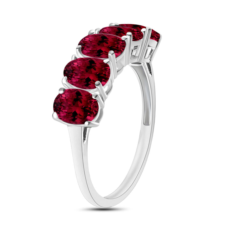 950 Platinum   Rubellite  5 Stone Ring 5.00 ct,  Platinum Wt. 5.5 Gms  5.000  Ct. 8008445 2