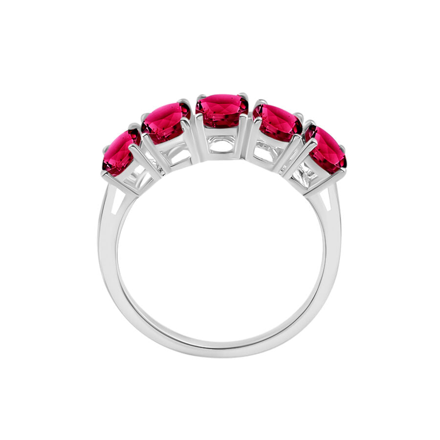 950 Platinum   Rubellite  5 Stone Ring 5.00 ct,  Platinum Wt. 5.5 Gms  5.000  Ct. 8008445 3