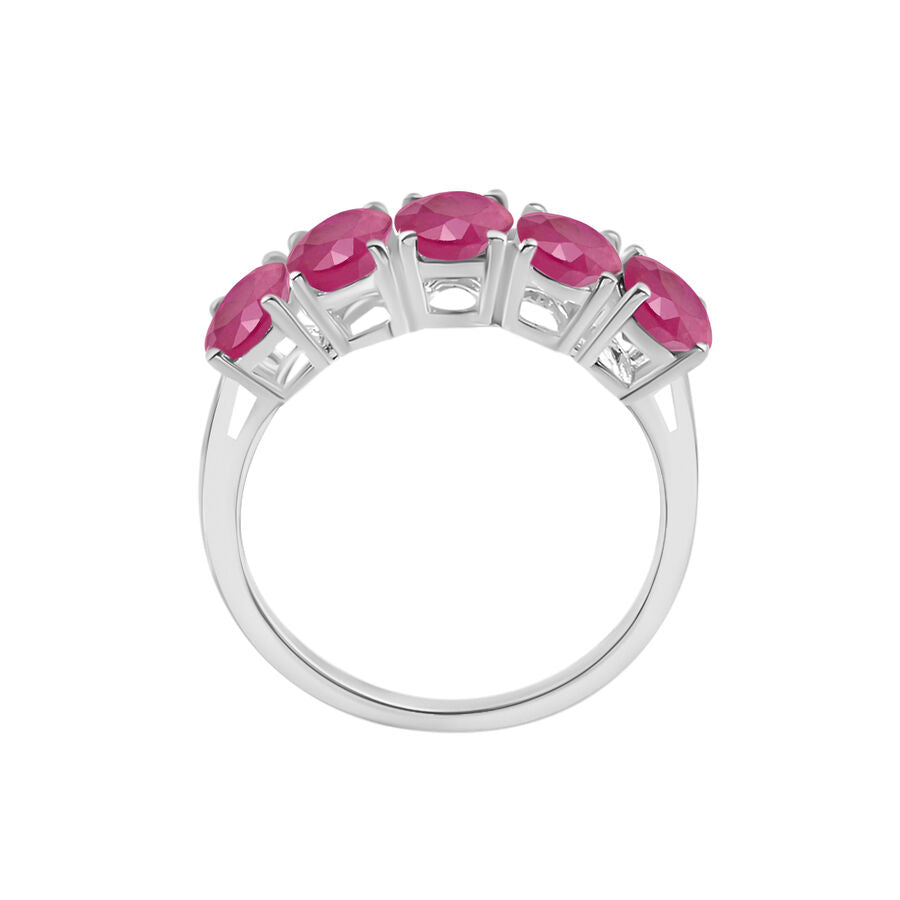 18K W Gold   Mozambique Ruby  5 Stone Ring 5.00 ct,  Gold Wt. 5.5 Gms  5.000  Ct. 8008564 3