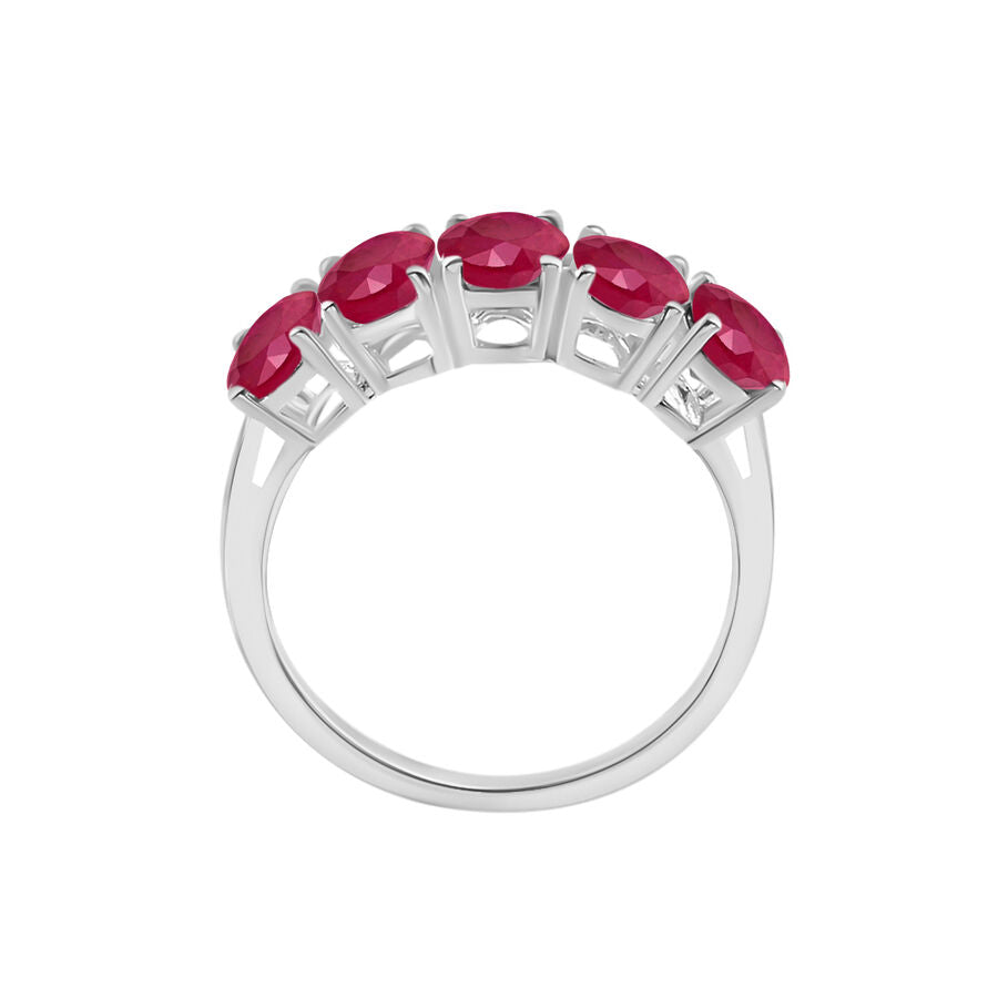 950 Platinum   Mozambique Ruby  5 Stone Ring 5.00 ct,  Platinum Wt. 5.5 Gms  5.000  Ct. 8008615 3