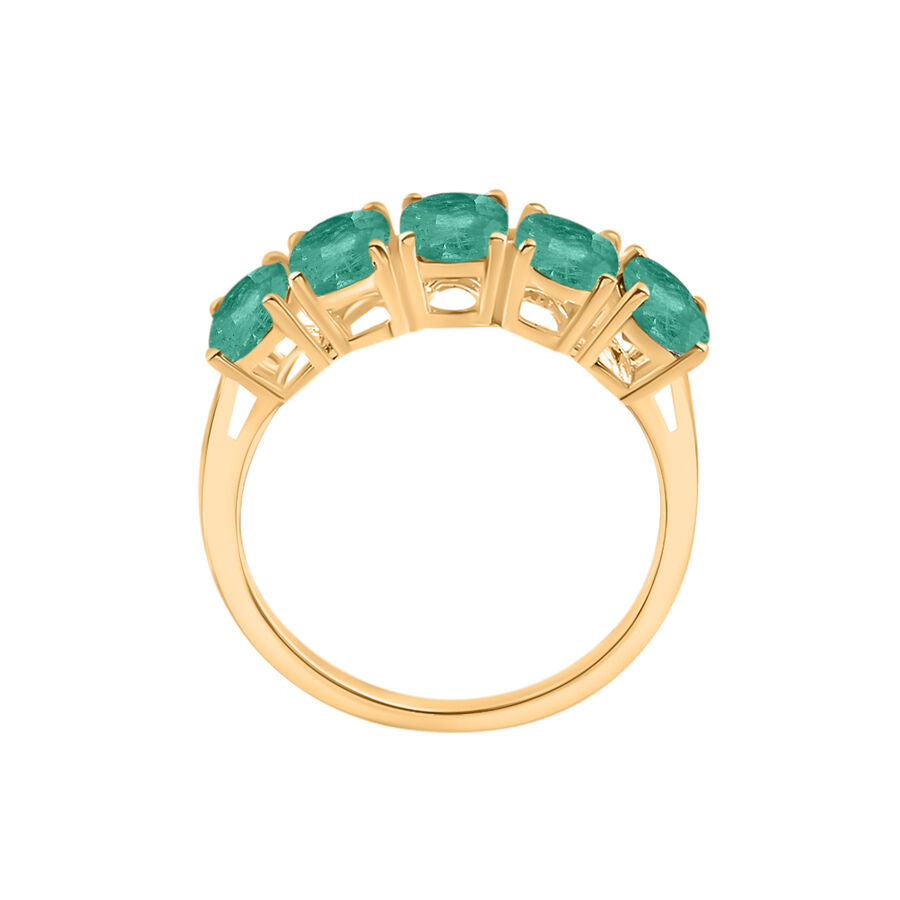 Zambian Emerald  5 Stone Ring in Vermeil YG Sterling Silver 2.30 ct  2.300  Ct. 8008649 3