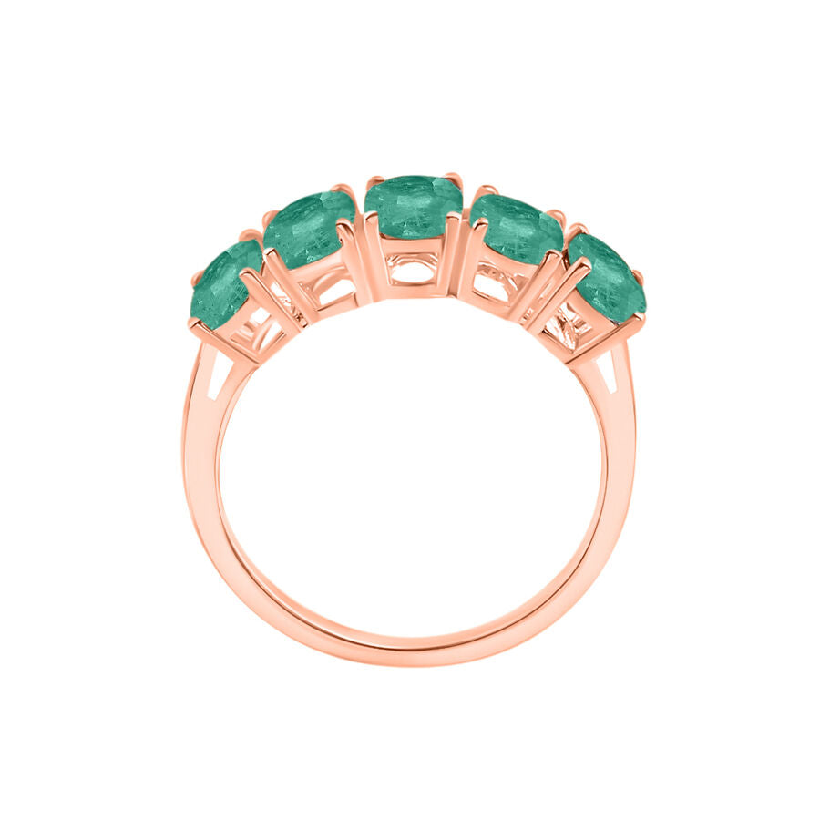 Zambian Emerald  5 Stone Ring in Vermeil RG Sterling Silver 2.30 ct  2.300  Ct. 8008666 3
