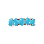 Sleeping Beauty Turquoise 5 Stone Ring in 18K Vermeil Rose Gold Plated Sterling Silver 2.21 Ct._8009185_3