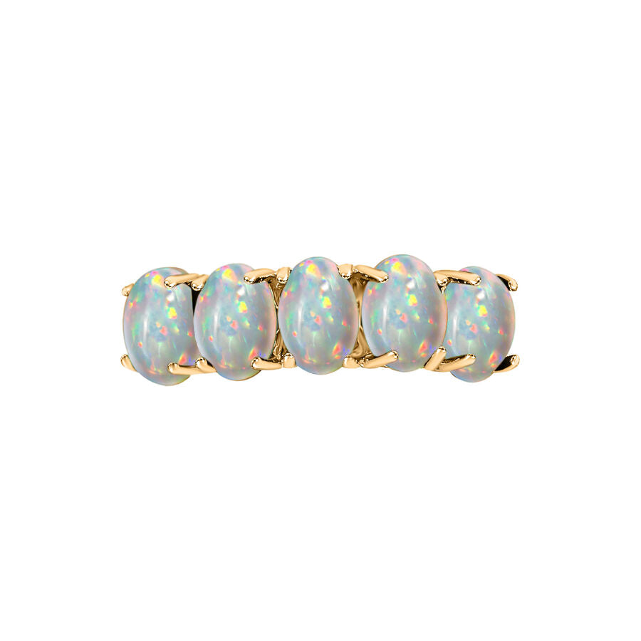 Ethiopian Opal  5 Stone Ring in Vermeil YG Sterling Silver 1.50 ct  1.500  Ct. 8009329 3