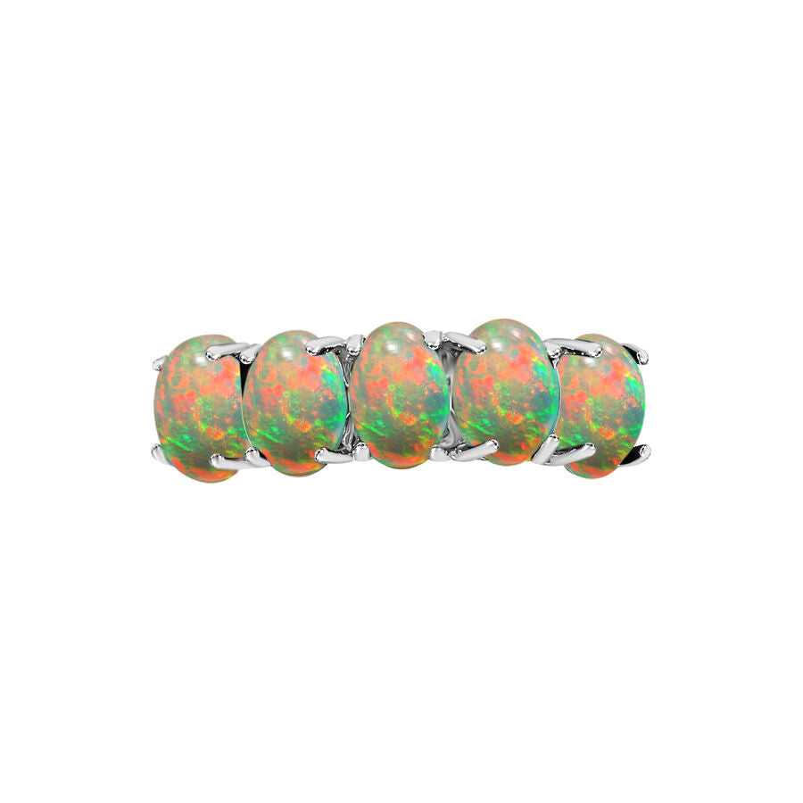 14K W Gold  AAA   Ethiopian Opal  5 Stone Ring 1.50 ct,  Gold Wt. 4 Gms  1.500  Ct. 8009363 3