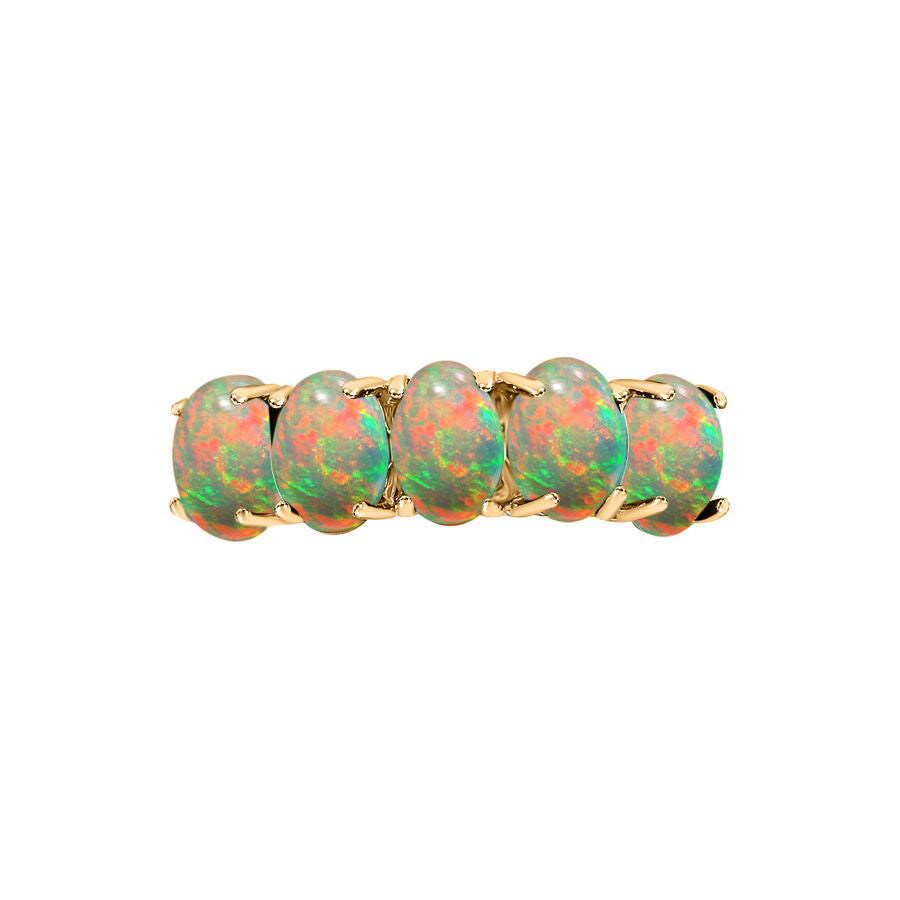 14K Yellow Gold  AAA   Ethiopian Opal  5 Stone Ring 1.50 ct,  Gold Wt. 4 Gms  1.500  Ct. 8009380 3