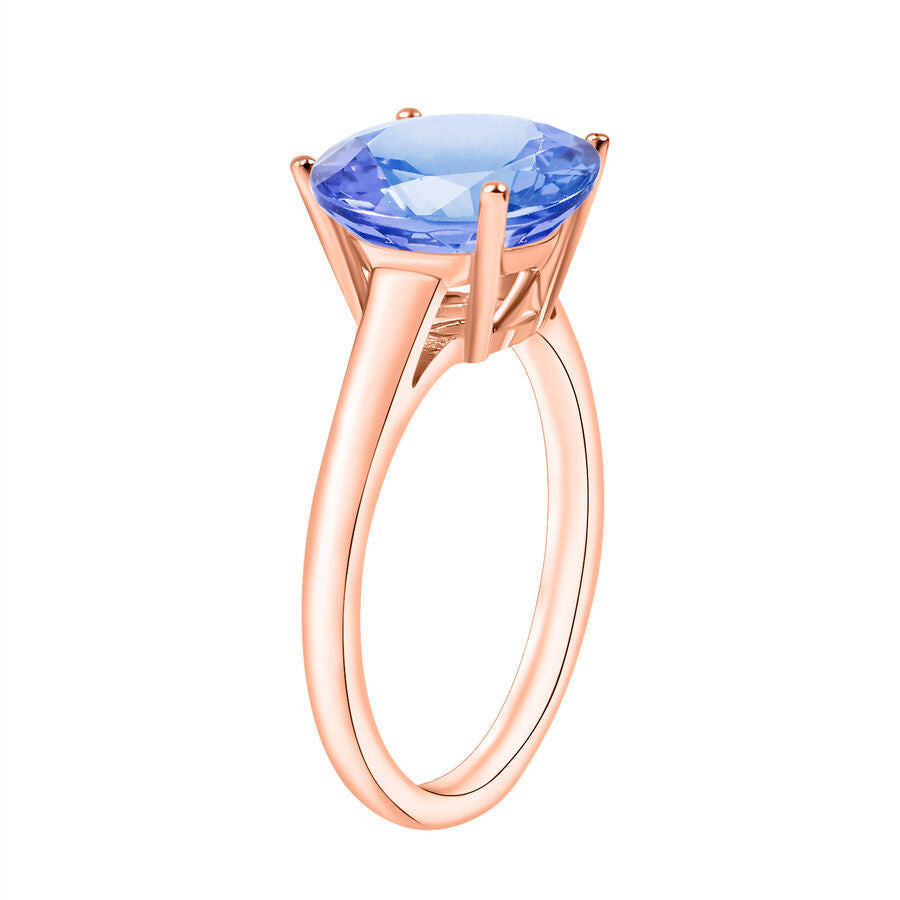 Tanzanite  Solitaire Ring in Vermeil RG Sterling Silver 3.70 ct  3.700  Ct. 8009856 2