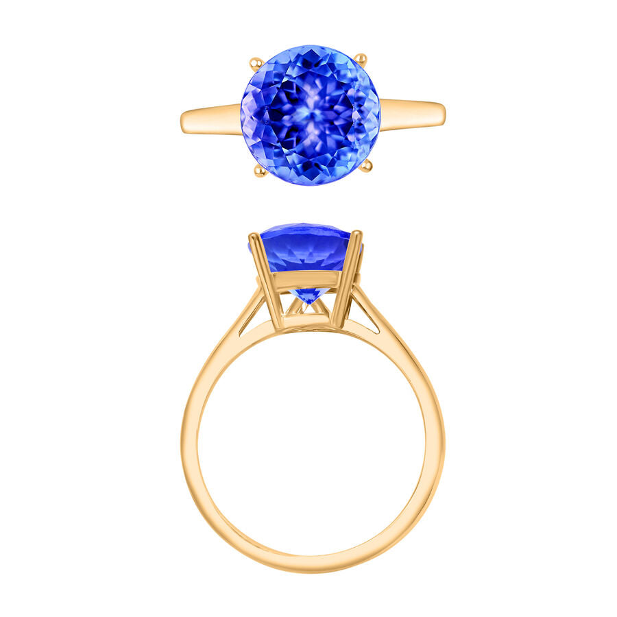 14K Yellow Gold  AA   Tanzanite  Solitaire Ring 3.70 ct,  Gold Wt. 4 Gms  3.700  Ct. 8009890 3