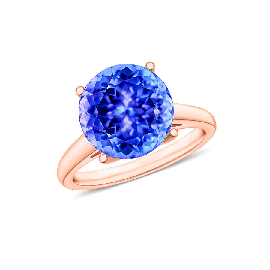 14K Rose Gold  AA   Tanzanite  Solitaire Ring 3.70 ct,  Gold Wt. 4 Gms  3.700  Ct. 8009907 0