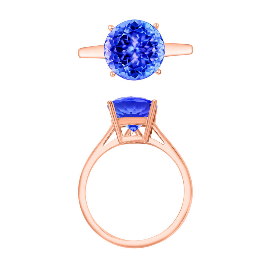 14K Rose Gold  AA   Tanzanite  Solitaire Ring 3.70 ct,  Gold Wt. 4 Gms  3.700  Ct. 8009907 3