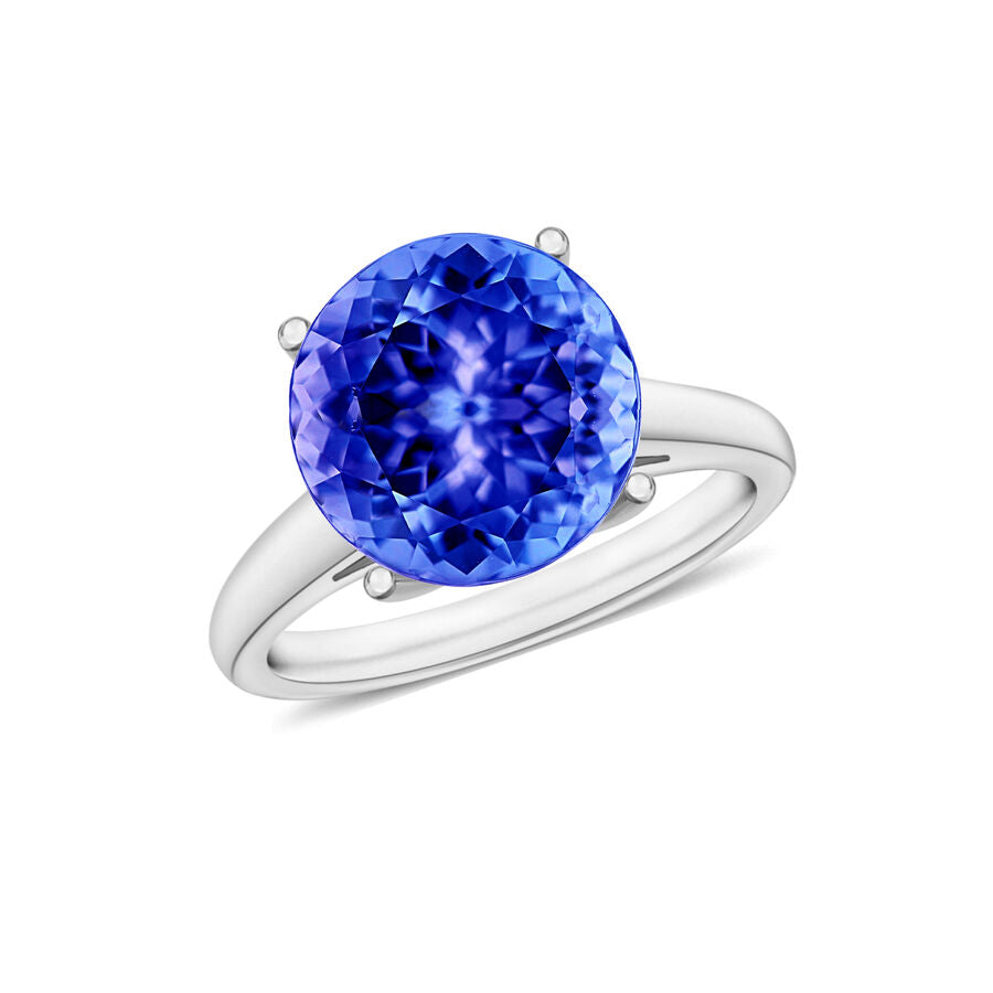 18K W Gold AAA Tanzanite Solitaire Ring 3.70 Ct, Gold Wt. 5.5 Gms 8009924 0