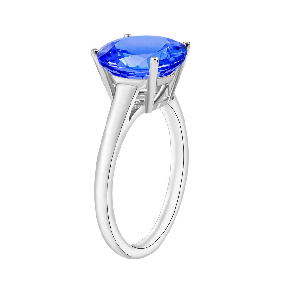 18K W Gold AAA Tanzanite Solitaire Ring 3.70 Ct, Gold Wt. 5.5 Gms 8009924 2