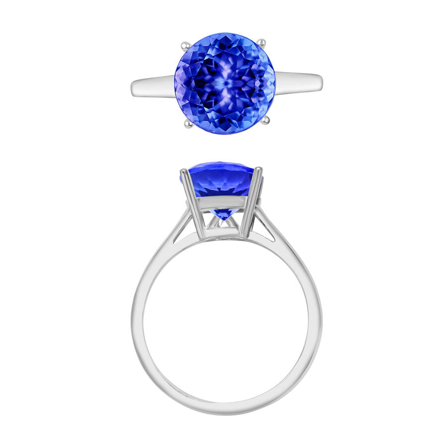 18K W Gold AAA Tanzanite Solitaire Ring 3.70 Ct, Gold Wt. 5.5 Gms 8009924 3