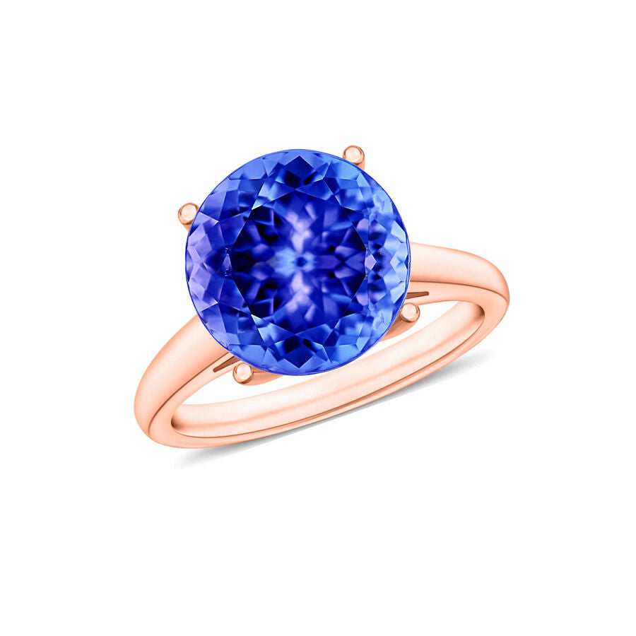 18K Rose Gold  AAA   Tanzanite  Solitaire Ring 3.70 ct,  Gold Wt. 5.5 Gms  3.700  Ct. 8009958 0