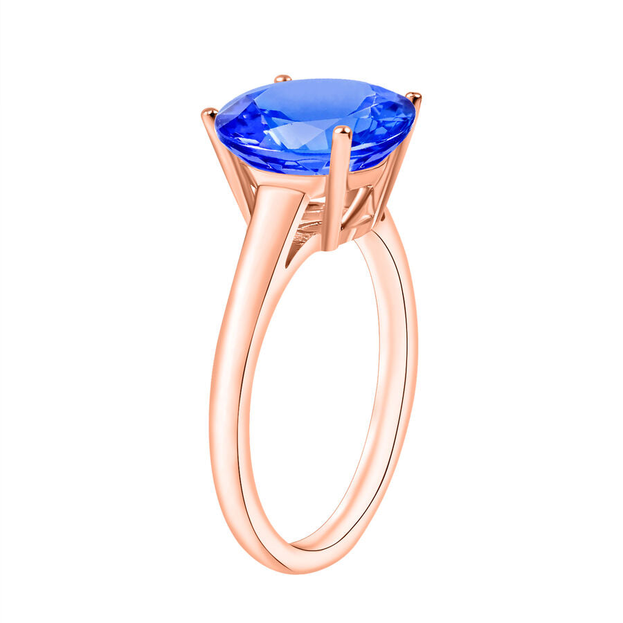 18K Rose Gold  AAA   Tanzanite  Solitaire Ring 3.70 ct,  Gold Wt. 5.5 Gms  3.700  Ct. 8009958 2