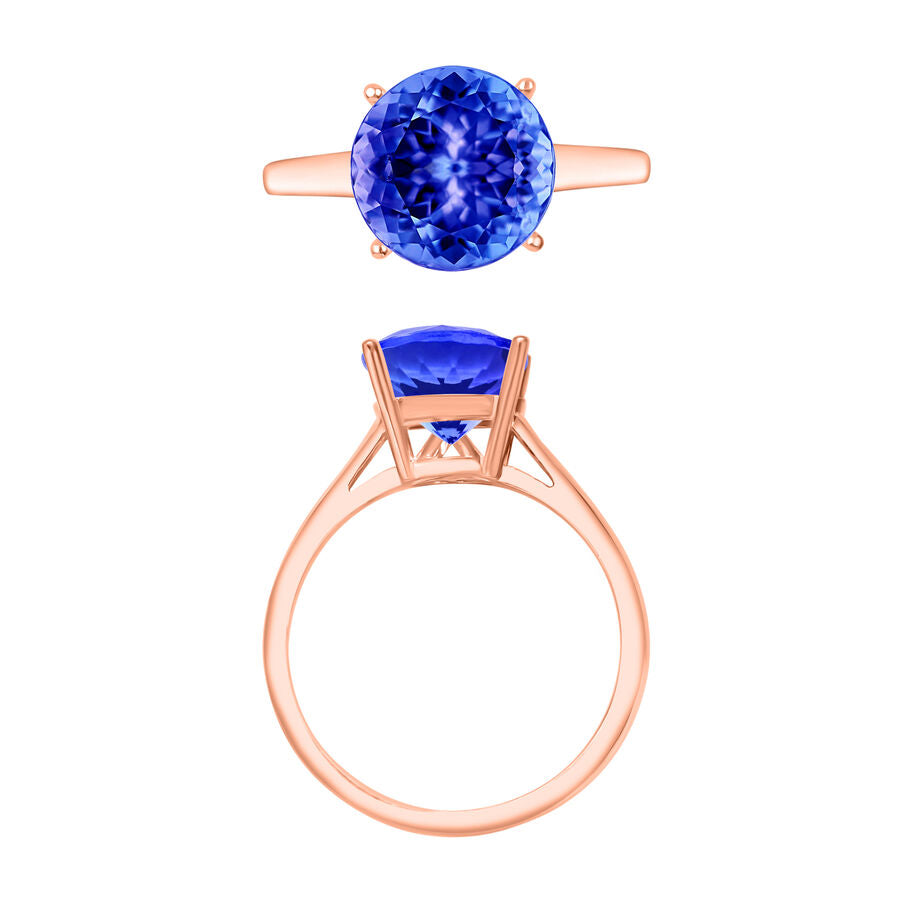 18K Rose Gold  AAA   Tanzanite  Solitaire Ring 3.70 ct,  Gold Wt. 5.5 Gms  3.700  Ct. 8009958 3