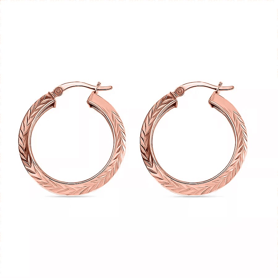 NY Close Out Rose Gold Plated Sterling Silver Earring With Clasp, Gold Wt. 3.70 Gms 8015866 2